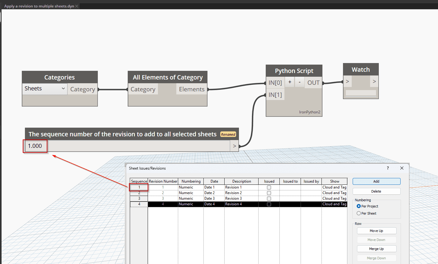 Apply Sheet Issue Revision to multiple sheets