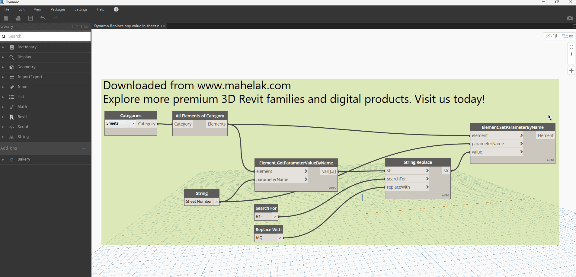 Dynamo-Replace any value in sheet number