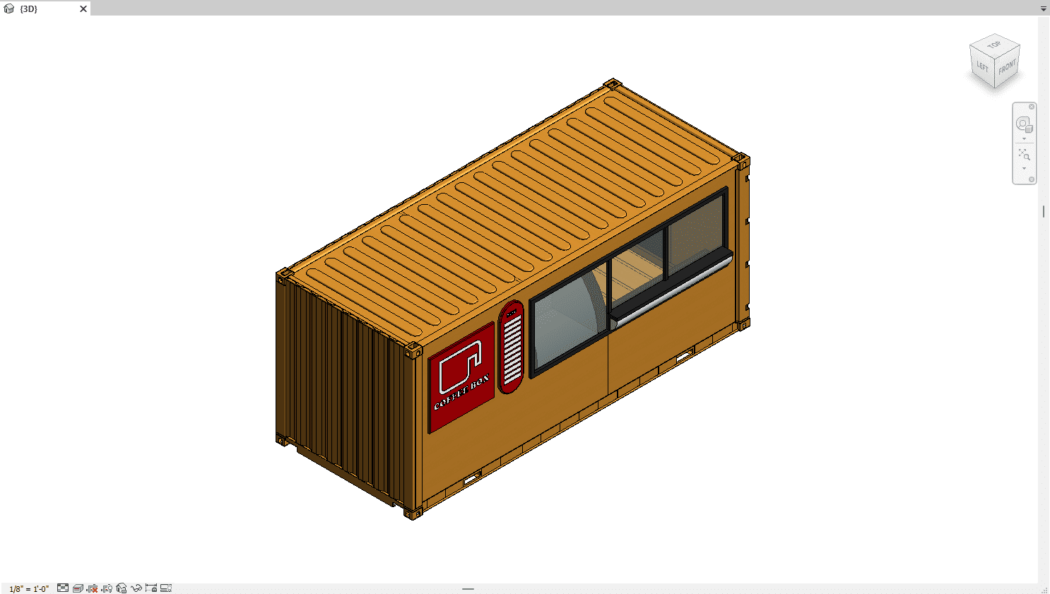 Coffee Box Shop Revit model for retail and hospitality design