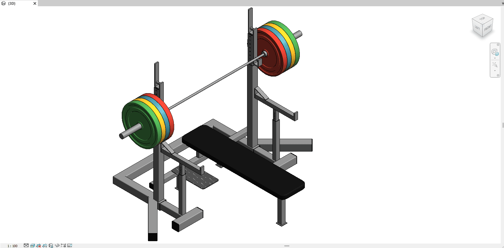 Combine Squat Couch Revit model for gym and training design