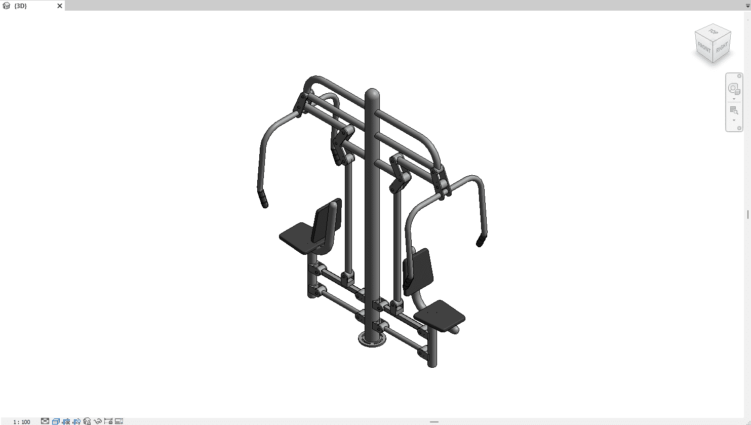 Fitness Chest Press Revit model for gym design