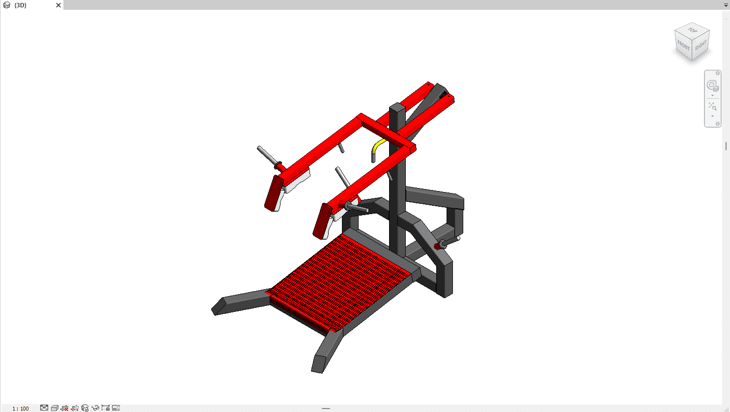 Gym Machine Calve Extension and Squat Revit model for fitness and gym design