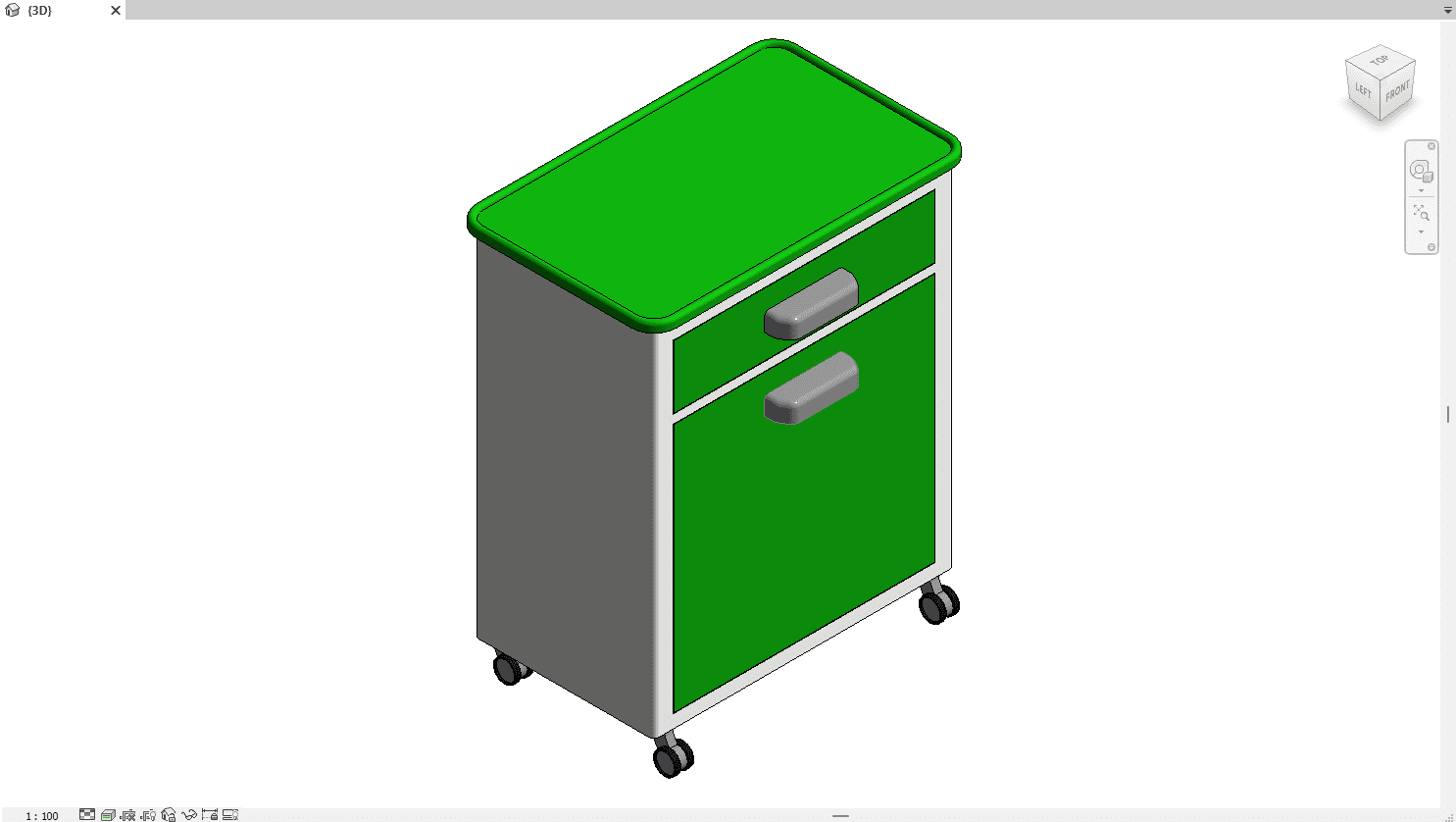 Hospital Bedside Cabinet Revit model for healthcare and hospital designs