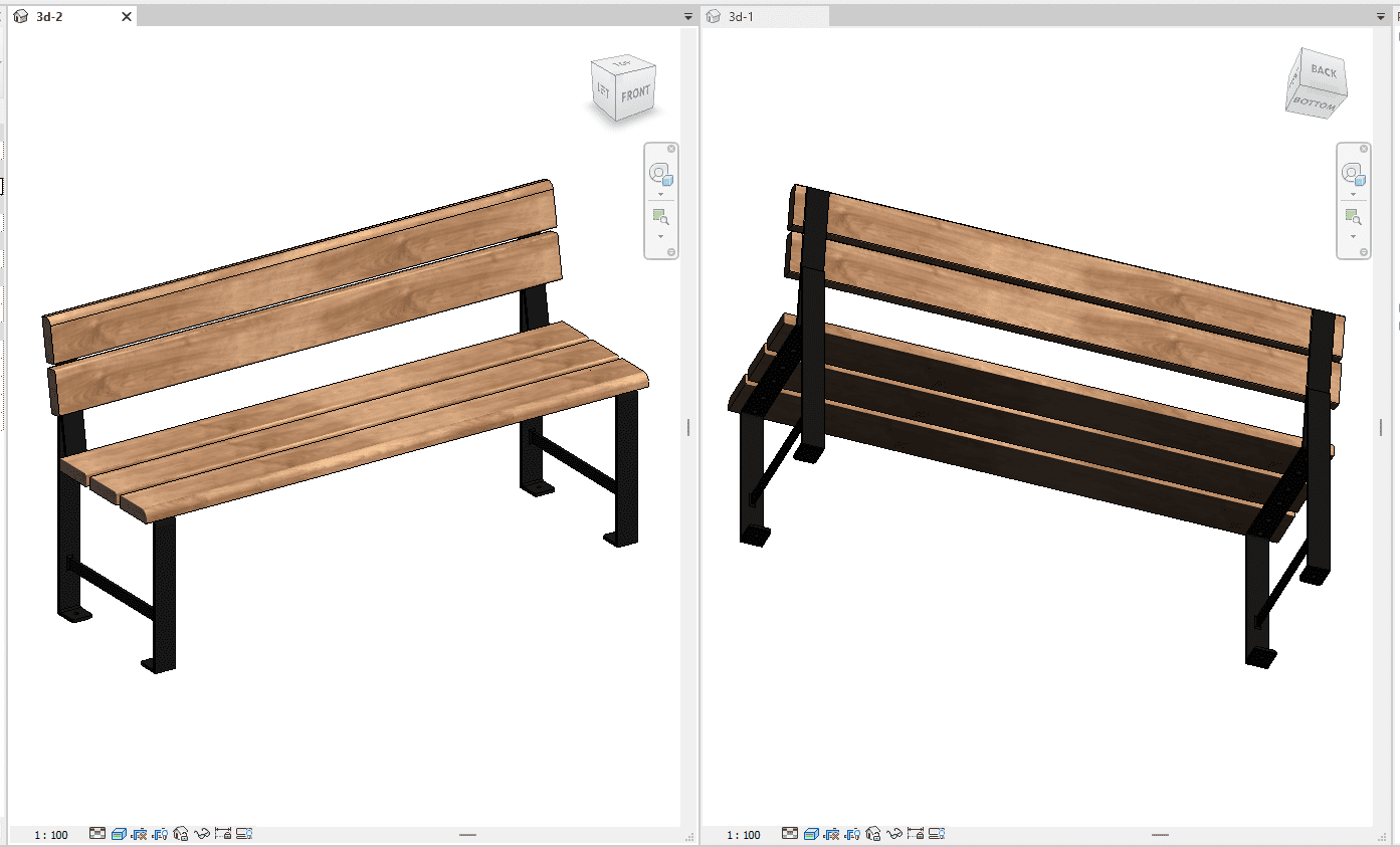 Garden Outdoor Sofa Revit model for garden and patio designs.