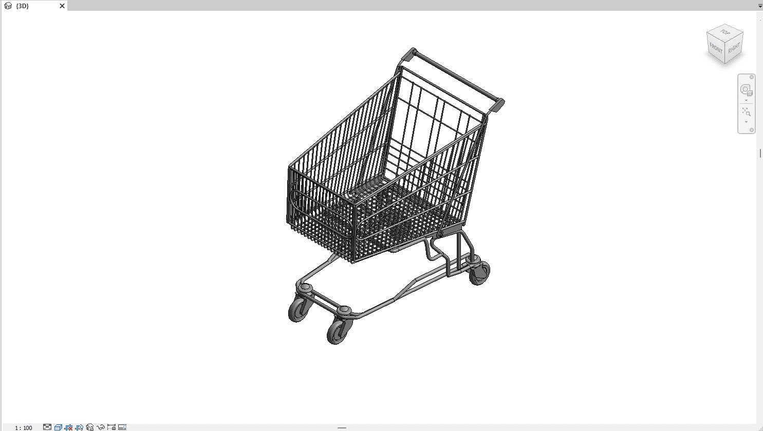 Shopping Cart Revit model for retail space design