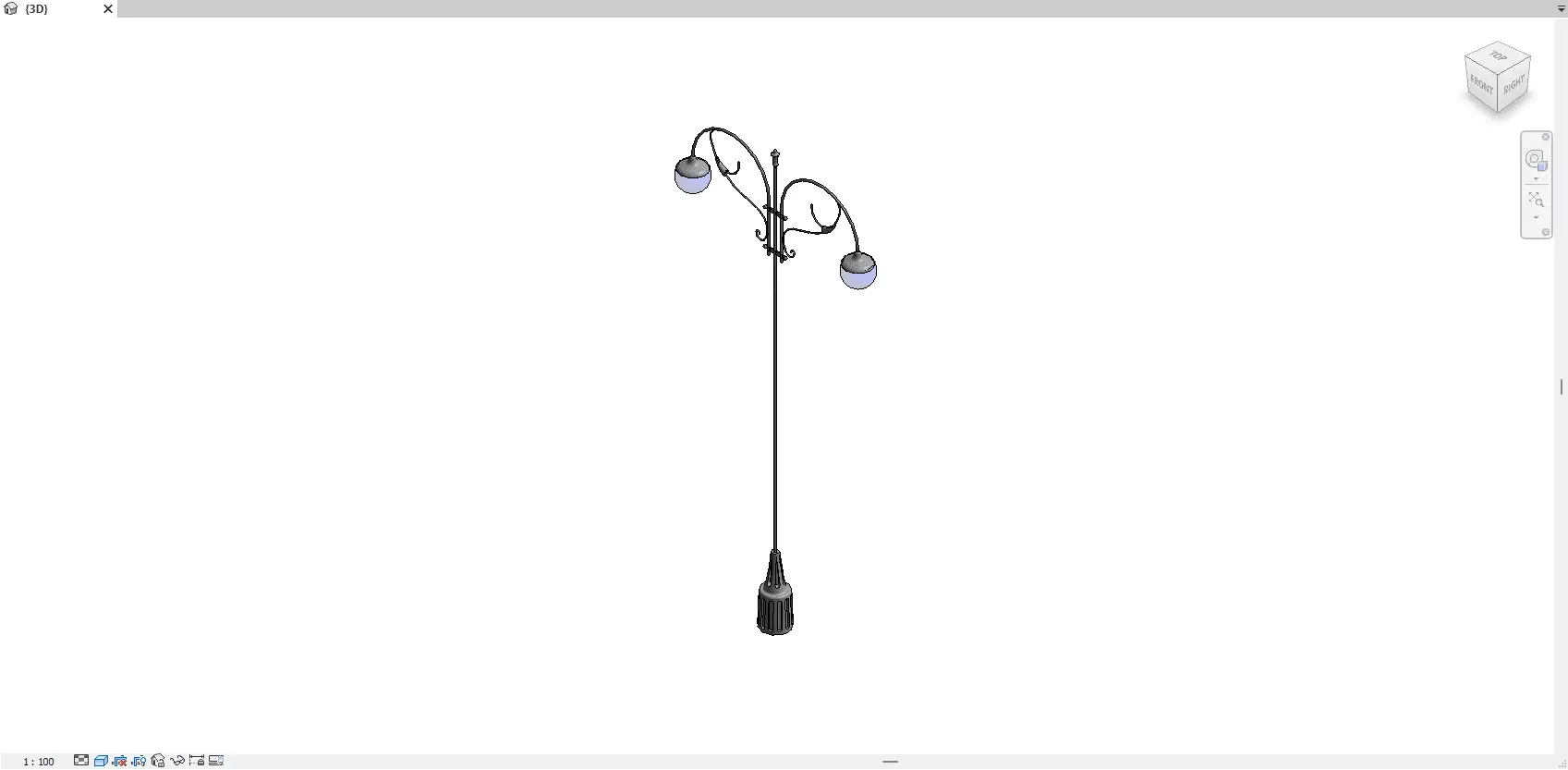 Double Arm Street Light Revit model for urban design