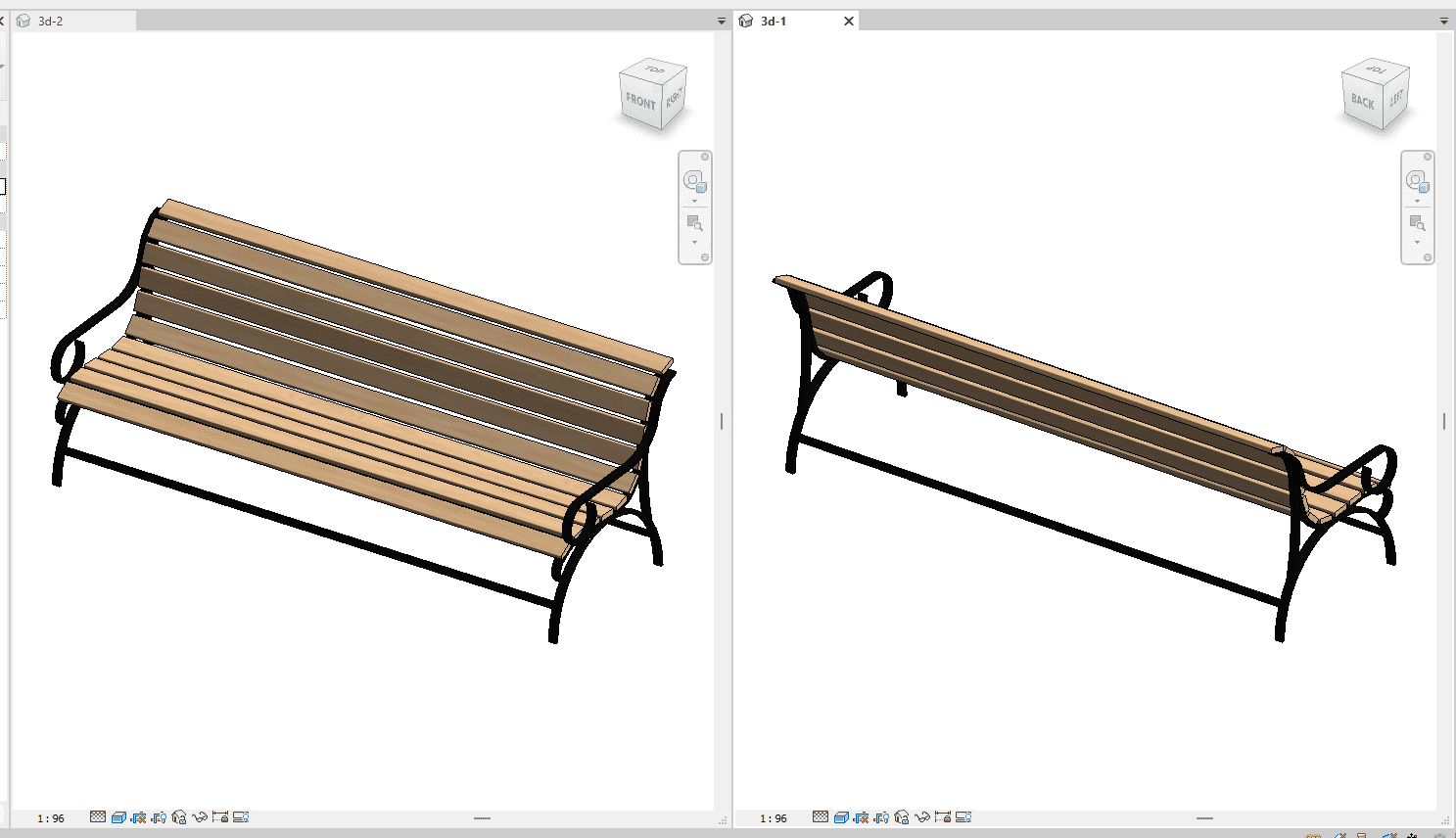 Picnic Garden Chair Revit model for outdoor garden designs.